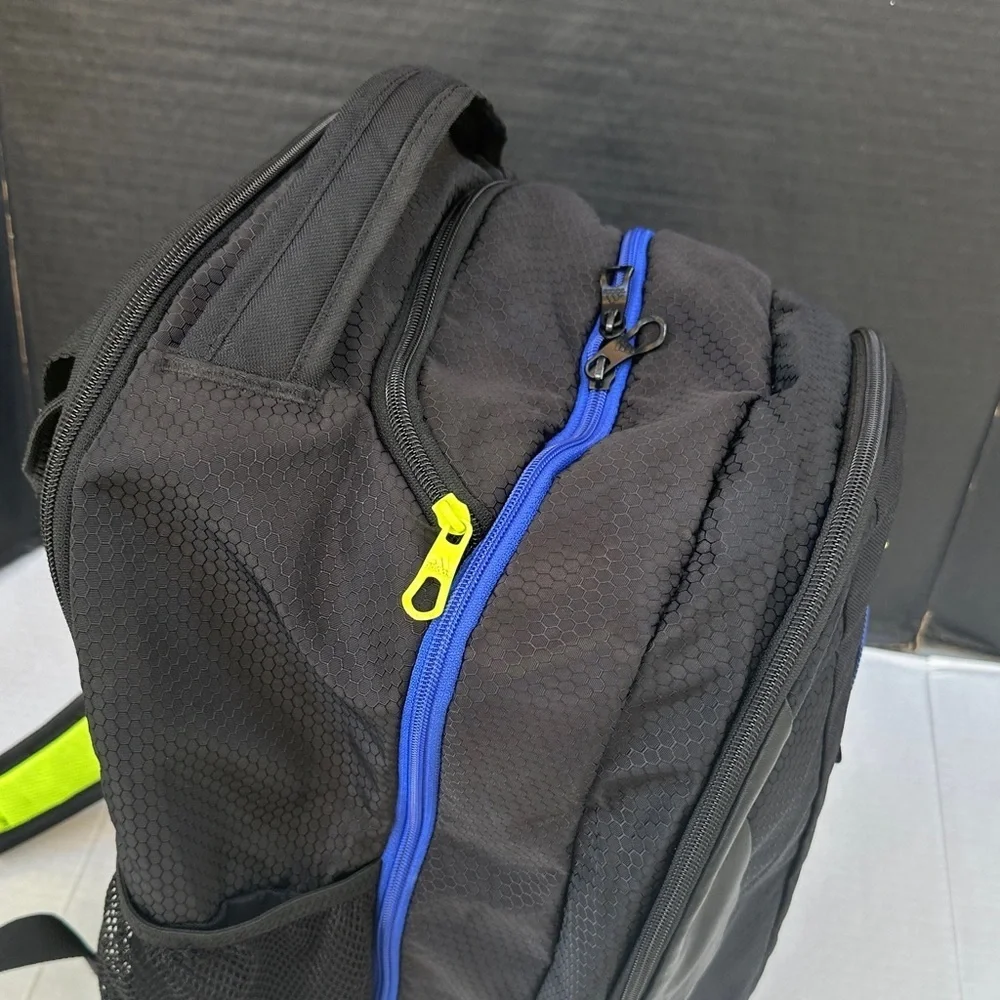 Adidas Black and Neon Men's Backpack
